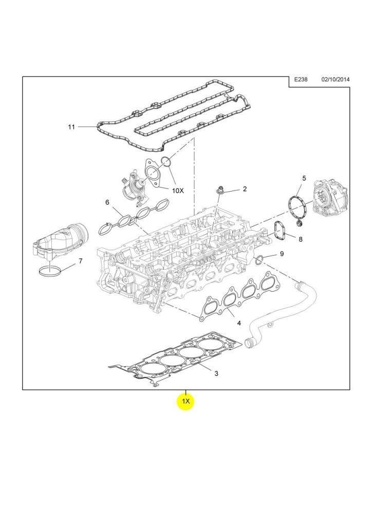 Opel İnsignia 1,6 Motor Üst Takım Conta Victor Reinz 55486926