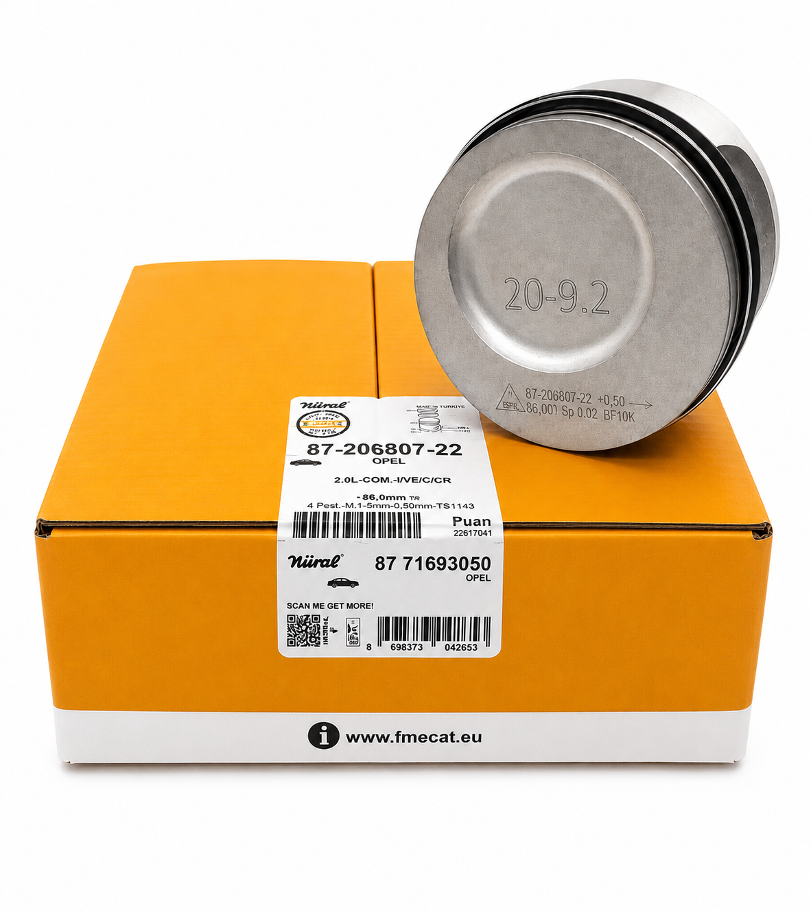 Opel Vectra A 2.0 8 Valf Motor Piston Segman  050 Ölçü Nural Goetze 8771693050