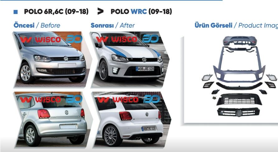 Volkswagen Polo Wrc 09 Tampon Seti Komple (Ön-Arka) Sis Farlı  İthal