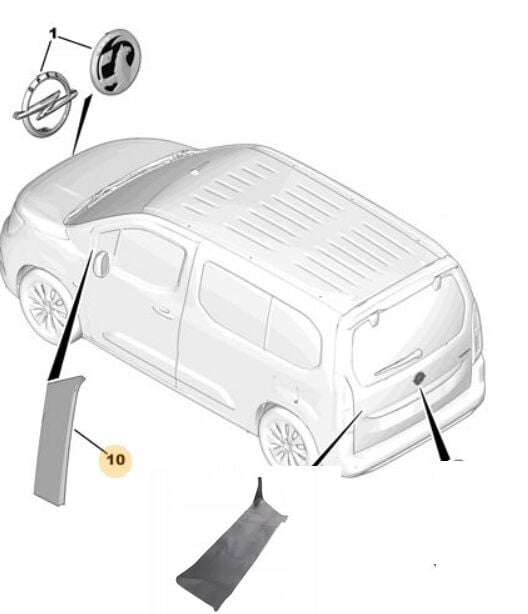 Opel Combo (2019-2026) Sag  Ön Kapı Direk Yapışkanı Bandı (Orijinal)