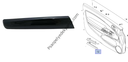 Opel Corsa D Kapı İç Tutamak Kapağı Sağ Piano Black   13234242