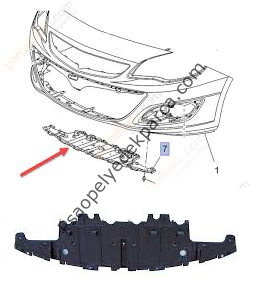 Opel Astra J Ön Alt Kapak Bakaliti Makyajlı Kasa  Ön Tampon Alt Eki