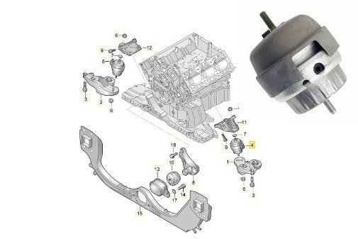 Audi A-6 2.8-3.2FSİ Motor Kulağı Sol  4F0 199 379 BF