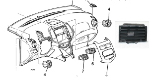 Chevrolet Aveo T300 Havalandırma Izgarası (Havalandırma Muzul)Orta Sağ