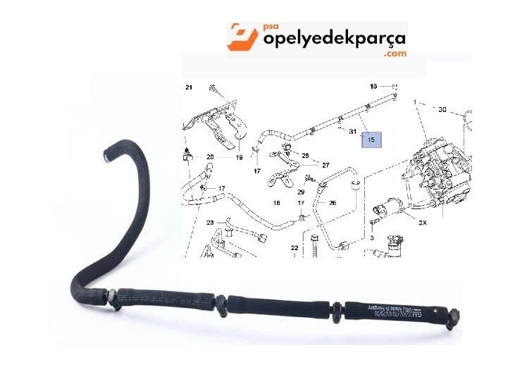 Opel insignia B 1.6 Dizel Enjektör Geri Dönüş Hortumu Orjinal 55502770