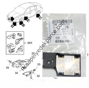 Opel Astra J Afl Ayarı Far Ayar  Braketi (Far Seviye Alt  Manyetiği)