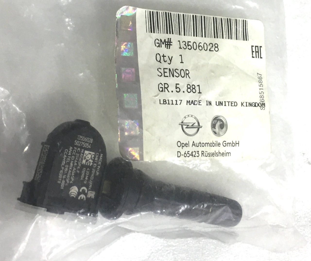 Opel Astra K lastik basınç sensörü