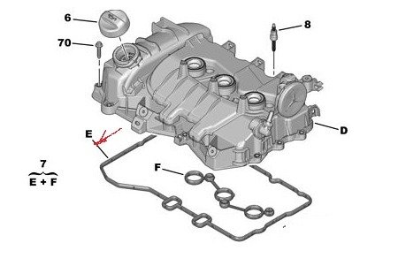 Citroen C-ELYSEE 1.2 i VTi   Subap Contası Üst (Külbütör Contası)