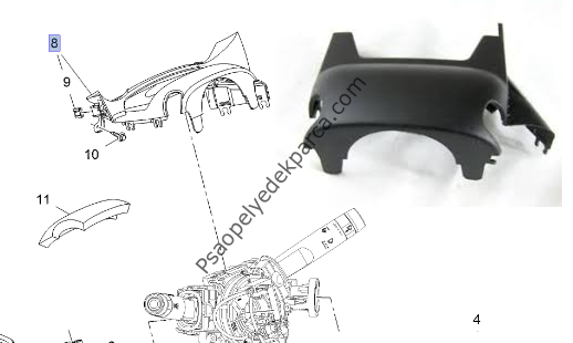 Opel Astra J Direksiyon Mili Üst Kapak Siyah