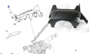 Opel Astra J Direksiyon Mili Üst Kapak Siyah